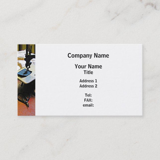 Sewing Machine and Cloth Business Card (Front)