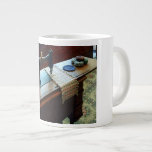 Sewing Machine and Pincushions Large Coffee Mug