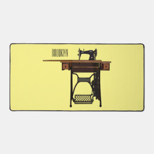 Sewing machine cartoon illustration desk mat