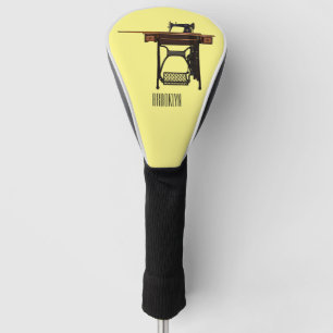 Sewing machine cartoon illustration  golf head cover