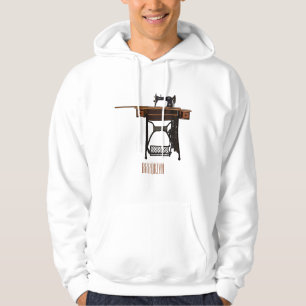 Sewing machine cartoon illustration  hoodie