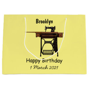 Sewing machine cartoon illustration large gift bag