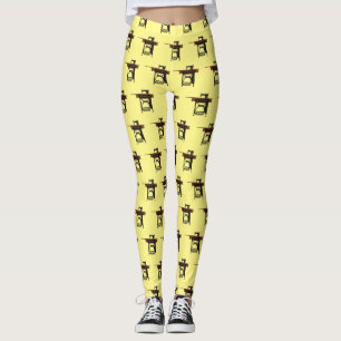 Sewing machine cartoon illustration  leggings