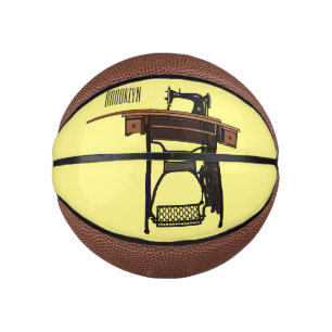 Sewing machine cartoon illustration mini basketball