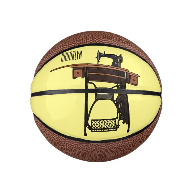 Sewing machine cartoon illustration  mini basketball (Front)