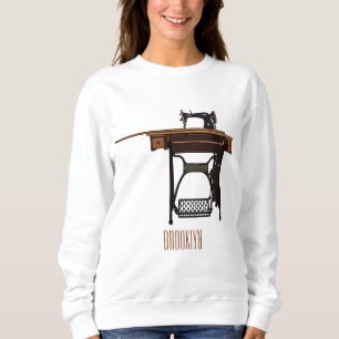 Sewing machine cartoon illustration sweatshirt