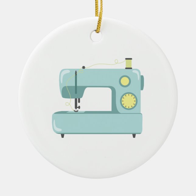 Sewing Machine Ceramic Ornament (Front)