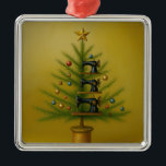 Sewing machine Christmas tree Happy Crafty Xmas Metal Ornament<br><div class="desc">Celebrate a craft Christmas with this antique sewing machine Christmas tree! Perfect stocking stuffer for your favourite quilter,  tailor,  patternmaker,  fabric hoarder,  crafty sewist</div>