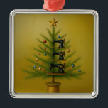 Sewing machine Christmas tree Happy Crafty Xmas Metal Ornament<br><div class="desc">Celebrate a craft Christmas with this antique sewing machine Christmas tree! Perfect stocking stuffer for your favourite quilter,  tailor,  patternmaker,  fabric hoarder,  crafty sewist</div>