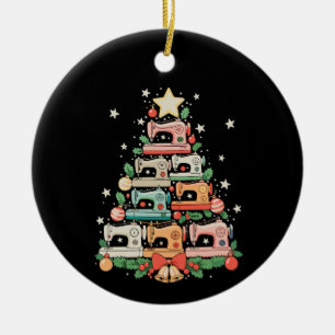Sewing Machine Christmas Tree Stitch Knit Sew Xmas Ceramic Ornament