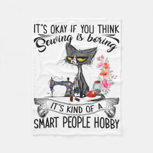 Sewing Machine Craft Quilting Sewer Cat Sewing Fleece Blanket