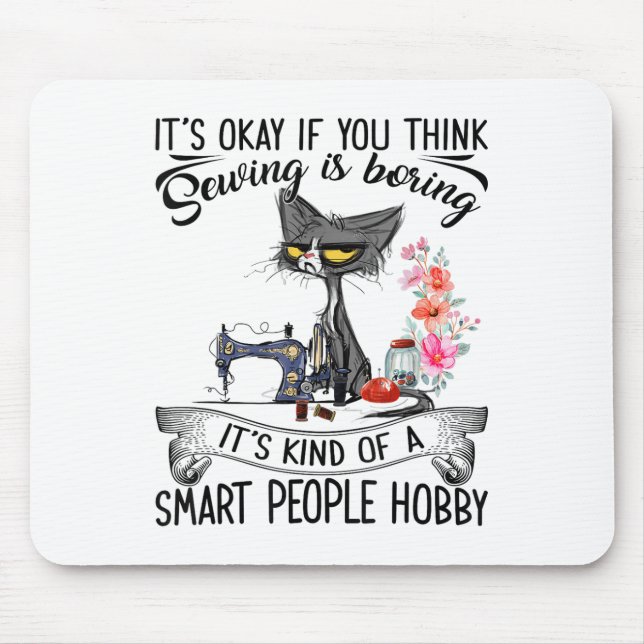 Sewing Machine Craft Quilting Sewer Cat Sewing  Mouse Pad (Front)