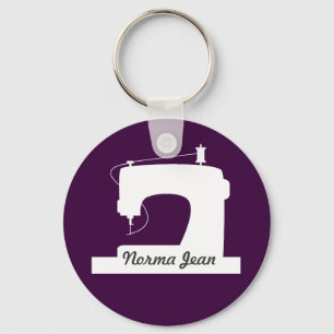 Sewing Machine Crafts {Dark} Custom Text Keychain