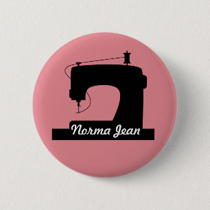 Sewing Machine Crafts Icon / Your Text 2 Inch Round Button