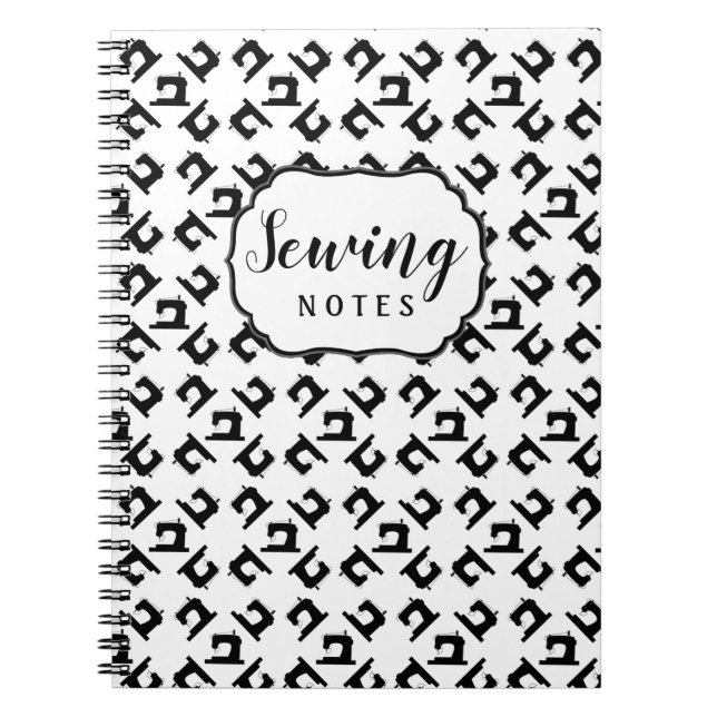 Sewing Machine Crafts Pattern Organizing Notebook (Front)