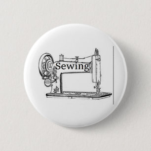Sewing Machine Design 2 Inch Round Button