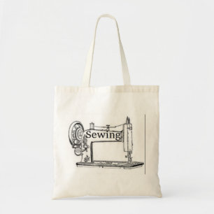 Sewing Machine Design Tote Bag