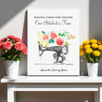 Sewing Machine Dressmaker Black White Quote