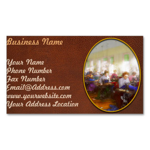 Sewing Machine - Flag - Freedom Fabric 1909 Magnetic Business Card