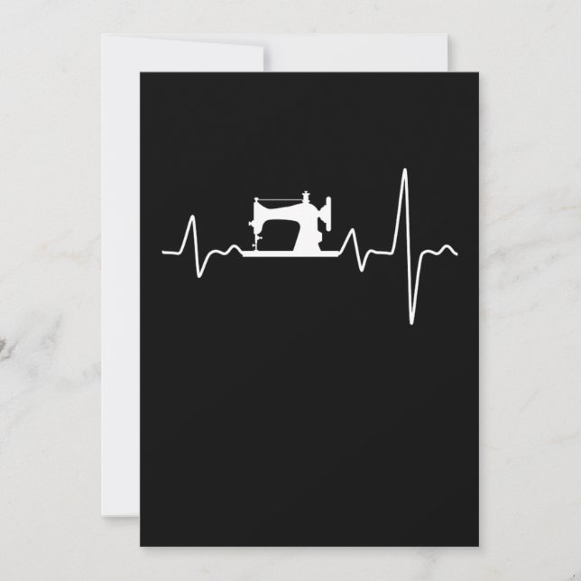 Sewing Machine Heartbeat Quilt Quilting Crafting G Invitation (Front)