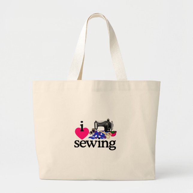 Sewing Machine Large Tote Bag (Front)