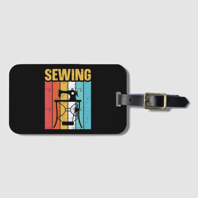 Sewing Machine Luggage Tag (Front Horizontal)