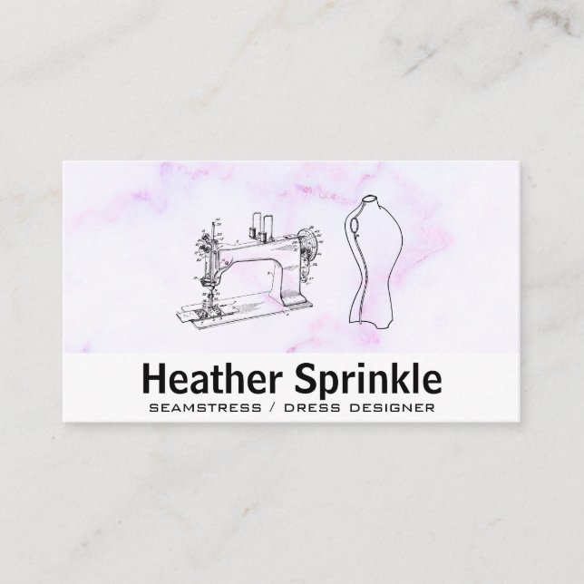 Sewing Machine | Mannequin  Business Card (Front)