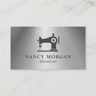 Sewing Machine Metallic Business Card