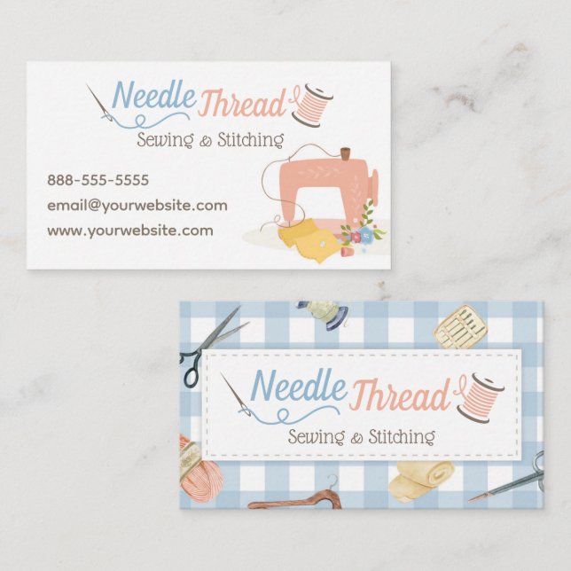 Sewing Machine Needle and Thread Business Card (Front/Back)