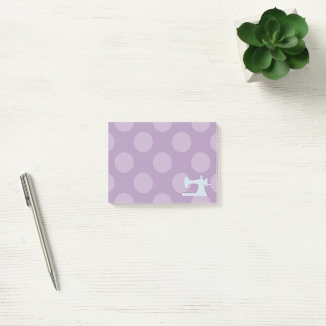 Sewing Machine, Needle, Stitches, Polka Dots Post-it Notes (Office)