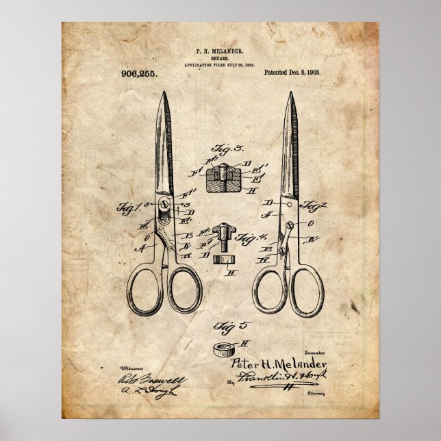 Sewing Machine Patent Poster (Front)