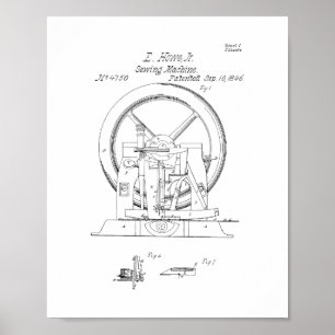 Sewing Machine Patent Poster