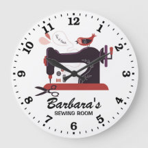 Sewing Machine Personalizable Wall Clock