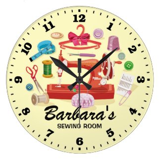 Sewing Machine Personalizable Wall Clock