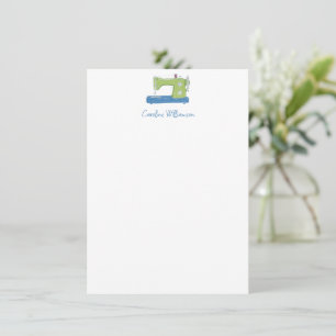 Sewing Machine Personalized Stationery Gift Sewer Card