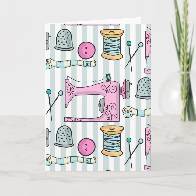 Sewing Machine - Pink Crafts Sew Card (Front)