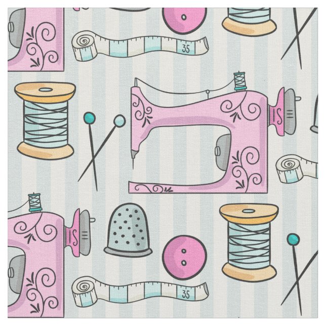 Sewing Machine - Pink Crafts Sew Fabric (Close Up)