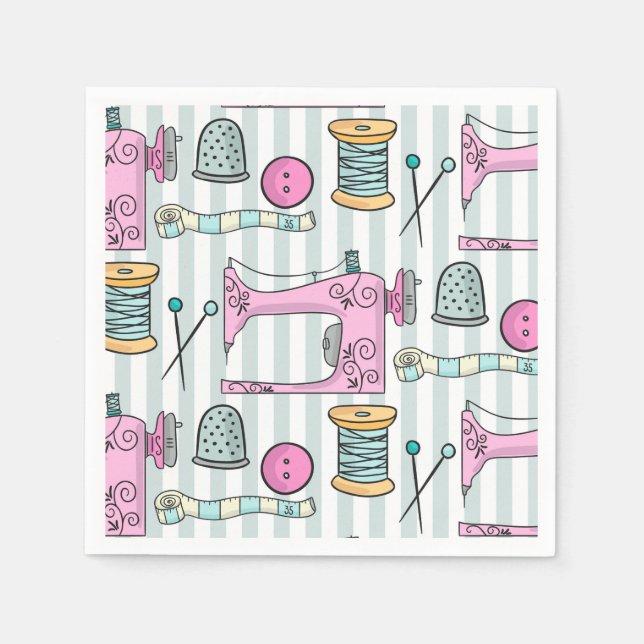 Sewing Machine - Pink Crafts Sew Napkin (Front)