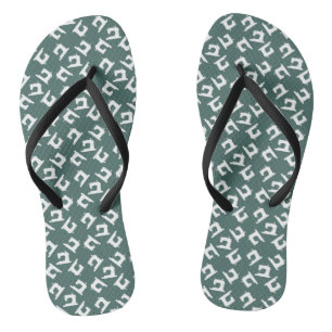 Sewing Machine Print Crafts Dark Flip Flops