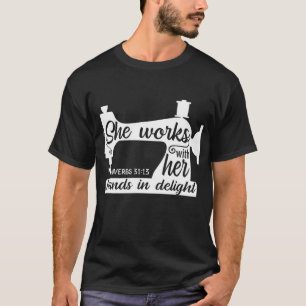 Sewing Machine Quilting Crocheting Faith Jesus God T-Shirt
