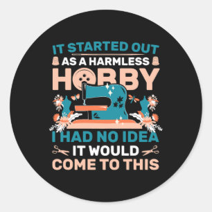 Sewing Machine Quilting Embroidery Hobby Sewing Classic Round Sticker