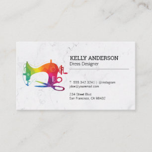 Sewing Machine Scissors Vintage Designer Business Card