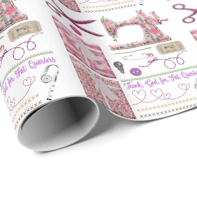 Sewing machine seamstress quilting sewing wrapping paper (Roll Corner)