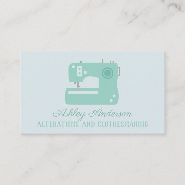 Sewing Machine Seamstress Tailor Business Card (Front)