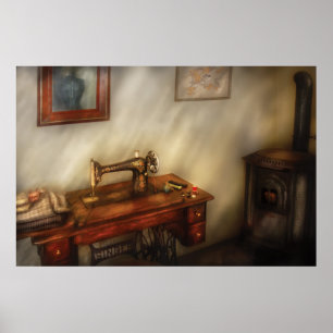 Sewing Machine - Sewing in a cozy room Poster