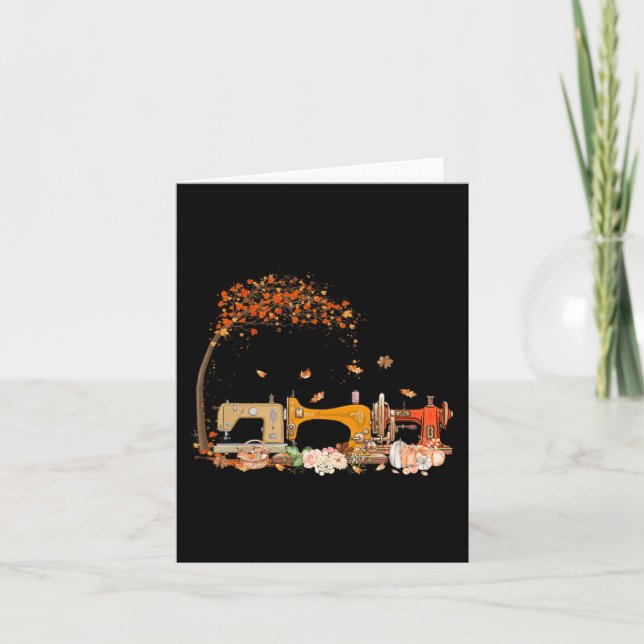 Sewing Machine Sewing Quilting Lover Quilter Fall  Card (Front)