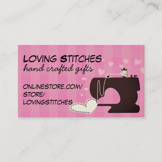 Sewing machine steamstress quilting quilter business card (Front)