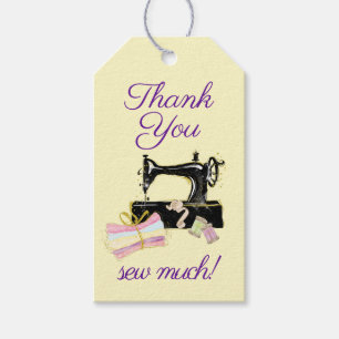 Sewing Machine Vintage Funny Thank You  Gift Tags