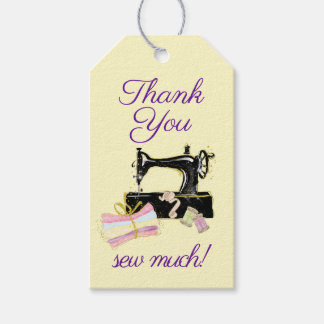 Sewing Machine Vintage Funny Thank You  Gift Tags