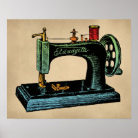 Sewing Machine Vintage Illustration